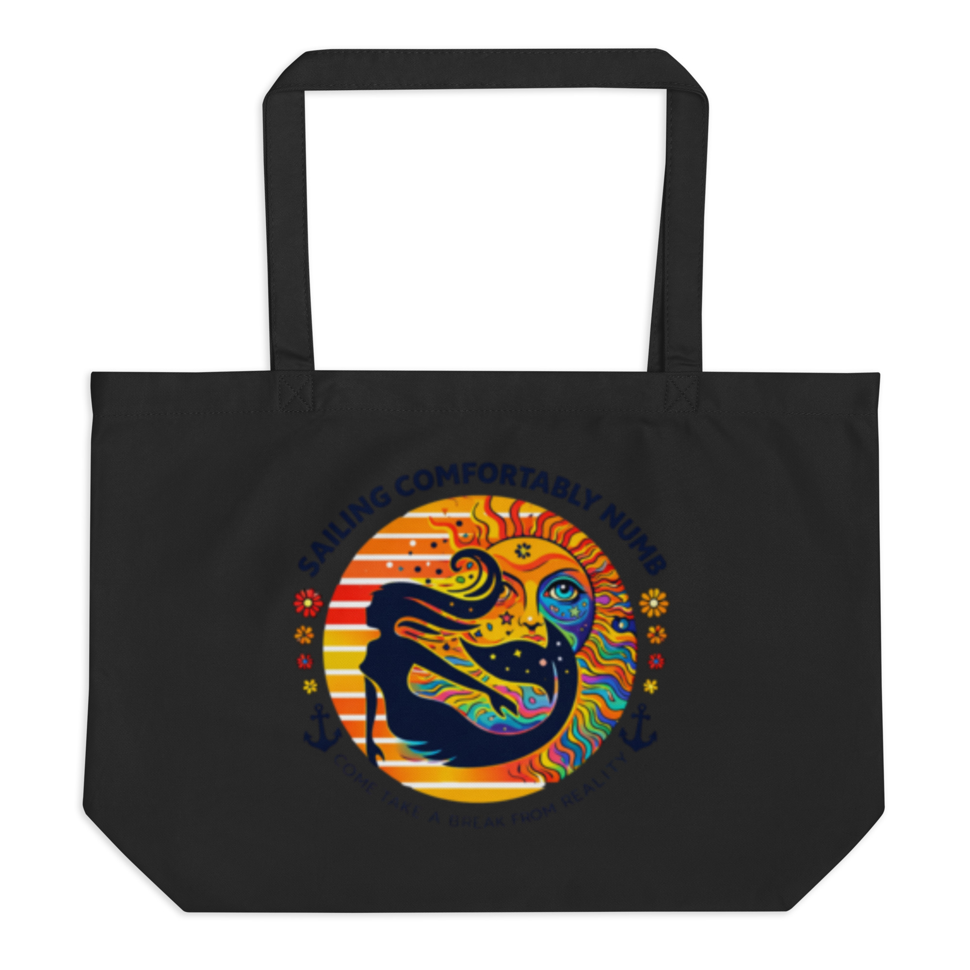 Large organic tote bag 1 Sailing in the Caribbean with a modern sailing vessel